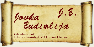 Jovka Budimlija vizit kartica